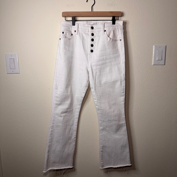 Pistola Lennon High Rise Crop Boot Jeans Size 29 White Button Fly - Picture 1 of 7